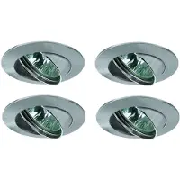 Paulmann Premium Einbauleuchten Set schwenkbar 4x50W 2x105VA 230/12V GU5,3 51mm Eisen gebürstet/Alu Zink