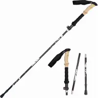 INF Wanderstock, Trekkingstock mit Kork-Griff, Verstellbar 115-135 cm 2er-Pack