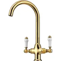 OEM Retro-Küchenhahn - Mixhahn - Abflussarmhahn - Mixhahn - mit Abfluss - Küchenhahn - 360-Grad drehbar