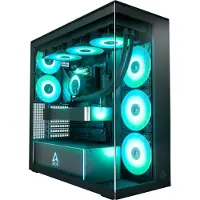 Arctic Xtender Black (Clear Glass), PC, Schwarz, Transparent, EATX, ATX, micro ATX, Mini-ITX, Gehärtetes Glas, Netz, Multi, 17,1 cm