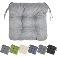 Garronda Stuhlkissen 40x40 cm ca. 4 cm dick Sitzkissen Outdoor für Gartenbank und Hollywoodschaukel Polster Auflage für Sitzbank wasserabweisend UV-beständig mit Bändern GD-0221 Hellgrau