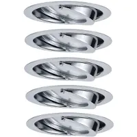 Paulmann Möbel Einbauleuchten Set Dress schwenkbar 5x20W 105VA 230/12V G4 70mm Chrom/Alu