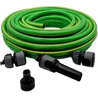 Markenlos Gartenschlauch 1/2 Zoll 30m Mit Anschluss Set Grün Knickfester Robuster Wasserschlauch Garten Wasserstop Anschlüsse 24 Bar Druckfester Schlauch Mit Sprühdüse Für Gartenbewässerung Balkon