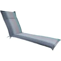 Dehner Gartenliege-Polster Trentino für Alu-Tex-Liegen, 54 x 4 x 198 cm, wasserabweisende Liegenauflage, Sitzfläche 120 x 54 cm, Baumwolle / Polyester / Viskose, dunkelgrau / hellgrau / taupe / grün