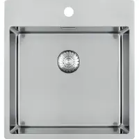 Caressi 1-Becken Spüle CAPPO 60515 mit Hahnbank / ab 50 cm Schrankbreite / Einbauspüle / Edelstahlspüle