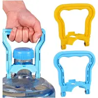 Markenlos 2 Stück 5-Gallonen-Wasserflaschenträger, ergonomischer Halter für 5-Gallonen-Wasserkrüge, rutschfest und kippsicher, mit leicht zu greifendem Griff (blau, gelb)