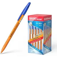 Erich Krause Kugelschreiber 0,35mm 50er Pack Blau - Kulis Kulischreiber Stifte Schreibstifte für Schule & Bürobedarf - R-301 Orange