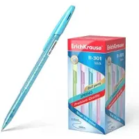 Erich Krause Kugelschreiber 0,35mm 50er Pack Blau - transparent - Kulis Kulischreiber Stifte Schreibstifte für Schule & Bürobedarf - R-301 Spring