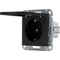 Heinrich Kopp Kopp SCHUKO-Steckd. m. Klappd. 940150003 HK07 schwarz-matt