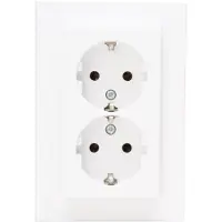 Technim 958232009 HK07 - Schutzkontaktsteckdose, 2-fach, Farbe: arktisweiß matt