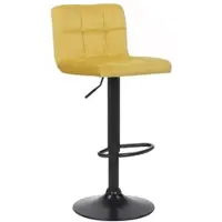 DELUKE Barhocker RIVAN Samt Gelb 40x40x85cm Barstuhl Mit Lehne Tresenhocker Tresenstuhl