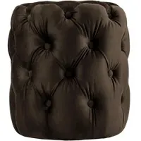 DELUKE Sitzhocker BADOR Samt Dunkelbraun 42x42x46cm Hocker Schlafzimmer Polsterhocker Wohnzimmer Sitzbank Esszimmer