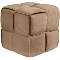 DELUKE Sitzhocker GIROS - Cord Taupe 40x40x40 cm | Hocker Schlafzimmer Polsterhocker Wohnzimmer Sitzbank Esszimmer