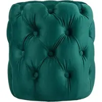 DELUKE Sitzhocker BADOR Samt DunkelGrünfarbig 42x42x46cm Hocker Schlafzimmer Polsterhocker Wohnzimmer Sitzbank Esszimmer