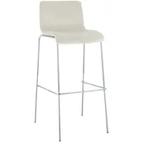 DELUKE Barhocker TENAR Samt Creme 43x48x100cm Silber Barstuhl Mit Lehne Tresenhocker Tresenstuhl