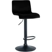 DELUKE Barhocker PESAN - Samt Schwarz 39x36x83 cm Schwarz | Barstuhl Höhenverstellbar Mit Lehne Drehbar Tresenhocker Tresenstuhl Kneipenhocker Kneipenstuhl