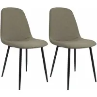 CLP 2er Set Esszimmerstuhl Maryam taupe/Stoff