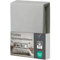 NYVI Spannbettlaken DreamScience Frottee - Warm und Kuschelig, hohe Feuchtigkeitsaufnahme, schnell trocknend - Frottier Spannbetttuch Bettlaken Farbe:silber;Größe:140x200 - 160x200 cm