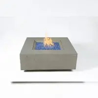 Elementi Feuertisch CAPERTEE Feuerstelle aus Beton - Komplett-Set, wetterbeständig, Spacegrau 101x101x38cm