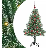Syfax Künstlicher Weihnachtsbaum beschneit mit LED Licht 120 cm