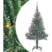 Syfax Künstlicher Weihnachtsbaum beschneit mit LED Licht 120 cm
