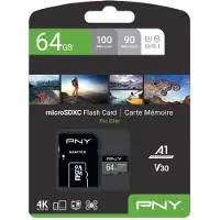 PNY PRO Elite, 64 GB, MicroSDXC, Klasse 10, UHS-I, 100 MB/s, Class 3 (U3)