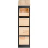 SoBuy Badunterschrank mit Toilettenpapierhalter Schubladen-Schrank Schwarz Skandinavisch BZR54-II-SCH
