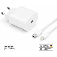 H24z Schnellladegerät USB C Netzteil mit Kabel 20 Watt Universal – Lightning 1 Meter