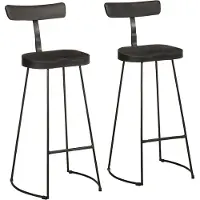 vidaXL Barhocker 2 Stk. Schwarz 49x43x103 cm Mango Massivholz