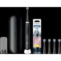 Oral-B iO 5N Schwarz + 4 Aufsteckbürsten für empfindliches Zahnfleisch
