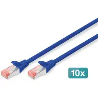 Digitus CAT 6 S/FTP Patchkabel, 10 Stück, 3 m, Cat6, S/FTP (S-STP), RJ-45, RJ-45, Blau
