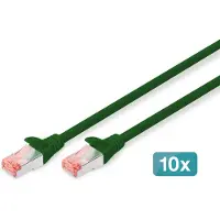Digitus CAT 6 S/FTP Patchkabel, 10 Stück, 3 m, Cat6, S/FTP (S-STP), RJ-45, RJ-45, Grün