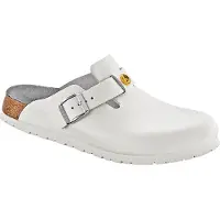 Birkenstock Boston ESD Weiß Herren Clogs echtes Leder medic Hausschuhe regulär breit (0061370) Pullunder Größe: 42.0,