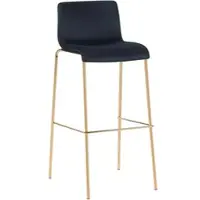 DELUKE Barhocker TENAR Samt Schwarz 43x48x100cm Gold Barstuhl Mit Lehne Tresenhocker Tresenstuhl