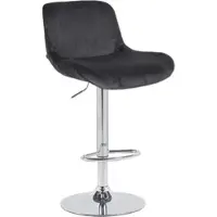 DELUKE Barhocker PONOR Samt Schwarz 50x50x85cm Silber Barstuhl Höhenverstellbar Mit Lehne Drehbar Tresenhocker Tresenstuhl