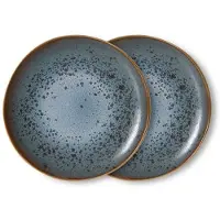 HK Living - 70's Teller, Ø 22 cm, mineral (2er-Set)
