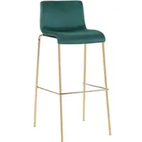 DELUKE Barhocker TENAR Samt Grünfarbig 43x48x100cm Gold Barstuhl Mit Lehne Tresenhocker Tresenstuhl