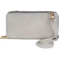 StyleBREAKER Damen 2 in 1 Mini Bag Umhängetasche mit Rauten Prägung, Geldbörse, Handytasche, Schultertasche 02012379