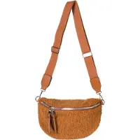 StyleBREAKER Umhängetasche "Teddyfell Halbmond Crossbody Bag"