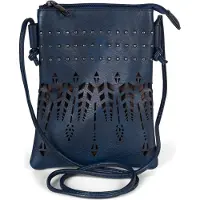 StyleBREAKER Damen Mini Bag Umhängetasche Ethno Style und Nieten, Schultertasche, Handtasche, Tasche 02012260