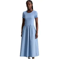 Marc o'polo Marc OPolo DENIM Jerseykleid Seitennahttaschen flared mit Baumwoll-Popelinerock