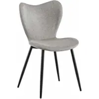 DELUKE Esszimmerstuhl COLON - Stoff Grau 50x58x80 cm | Essstühle Esszimmerstühle Küchenstühle Wohnzimmerstühle