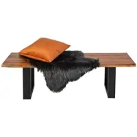 Sam Outillage SAM Sitzbank Baumkante 140 cm Cognac massiv Akazie schwarz ESRA