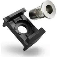Qualinos 10x Schwarz (9005) Ersatzteil-Set für Doppelstabmatten Klemmbock 40mm und V2A Nietmutter ohne Schraube