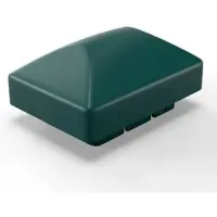 Qualinos 10x Pfostenkappen 60x40 mm Runddach in Grün 6005 für Zaunpfosten Rechteckrohr UV-stabilisiert Made in Germany