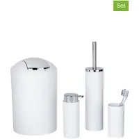Wenko Badaccessoires-Set Calvo 24077800, 4-teilig, aus Kunststoff, weiß