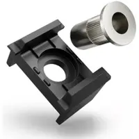 Qualinos 50x Anthrazit 7016 Ersatzteil-Set für Doppelstabmatten Klemmbock 40mm und V2A Nietmutter ohne Schraube