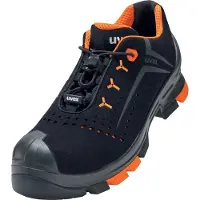 Uvex 65082, Unisex, Erwachsener, Sicherheitsschuhe, Schwarz, Orange, ESD, S3, SRC, Speed-Schnürsenkel