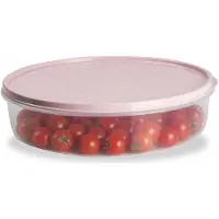 PlasticForte Frischhaltebehalter rund - 1x - 2L - transp - rosa - Kunststoff