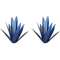 Typecat 2X Rustikale Tequila-Skulptur Aus Metall, Agavenpflanze, Heimdekoration, Rustikale Handbemalte Agaven-Gartendekoration Aus Metall für Den